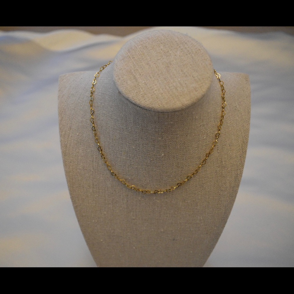 18k gold  heart plated heart necklace